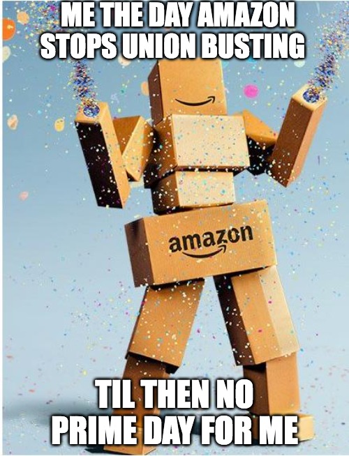 Amazon Prime Day union-busting meme