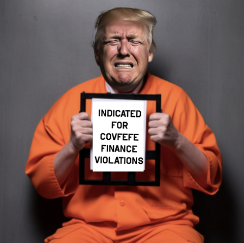 Indicated for covfefe finance violations meme