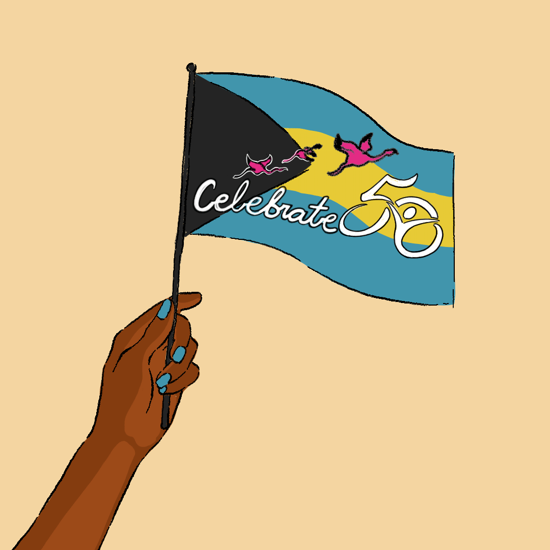Celebrate 50 Bahamas flag