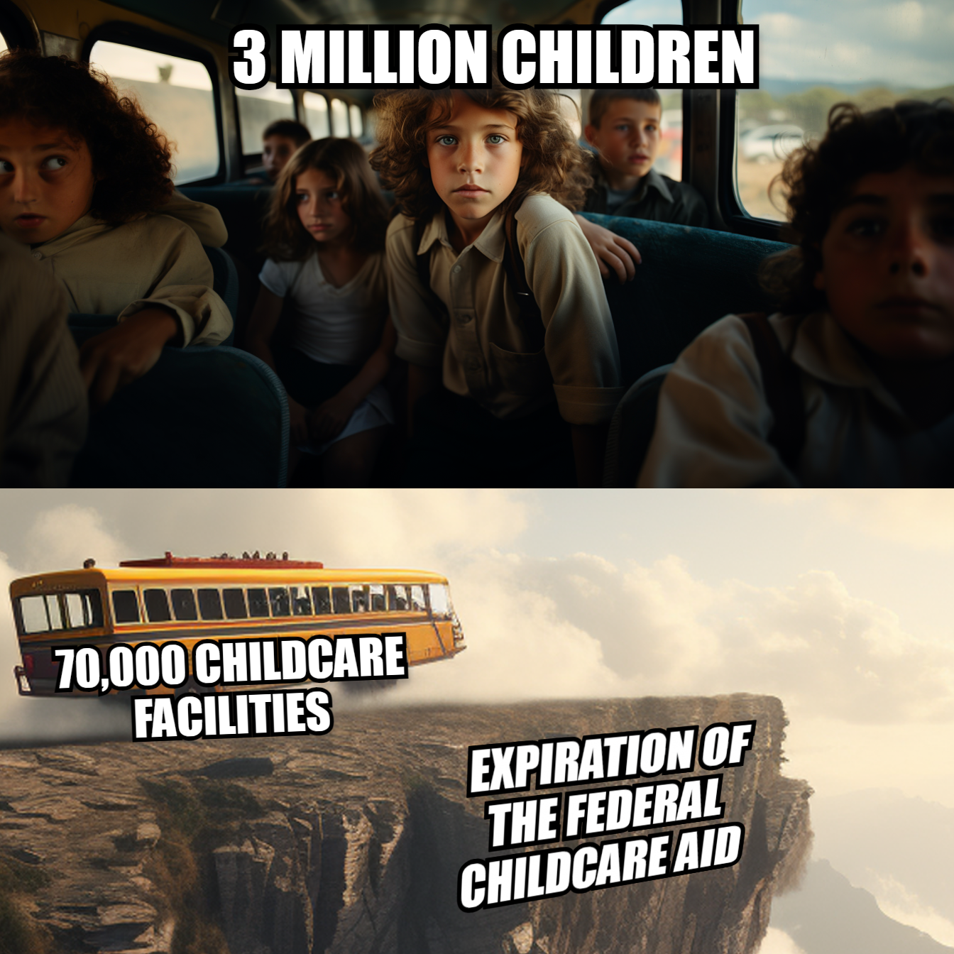 3 million children after the expiration of the federal childcare aid meme