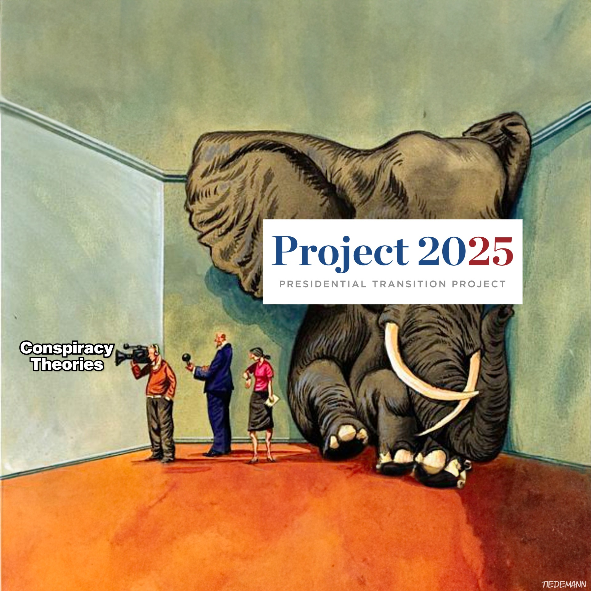 The media airing conspiracy theories rather than Project 2025 meme