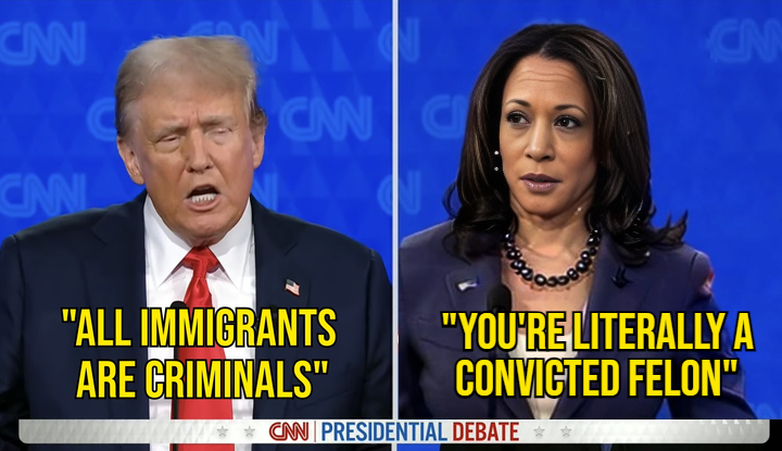 Harris Trump all immigrants meme