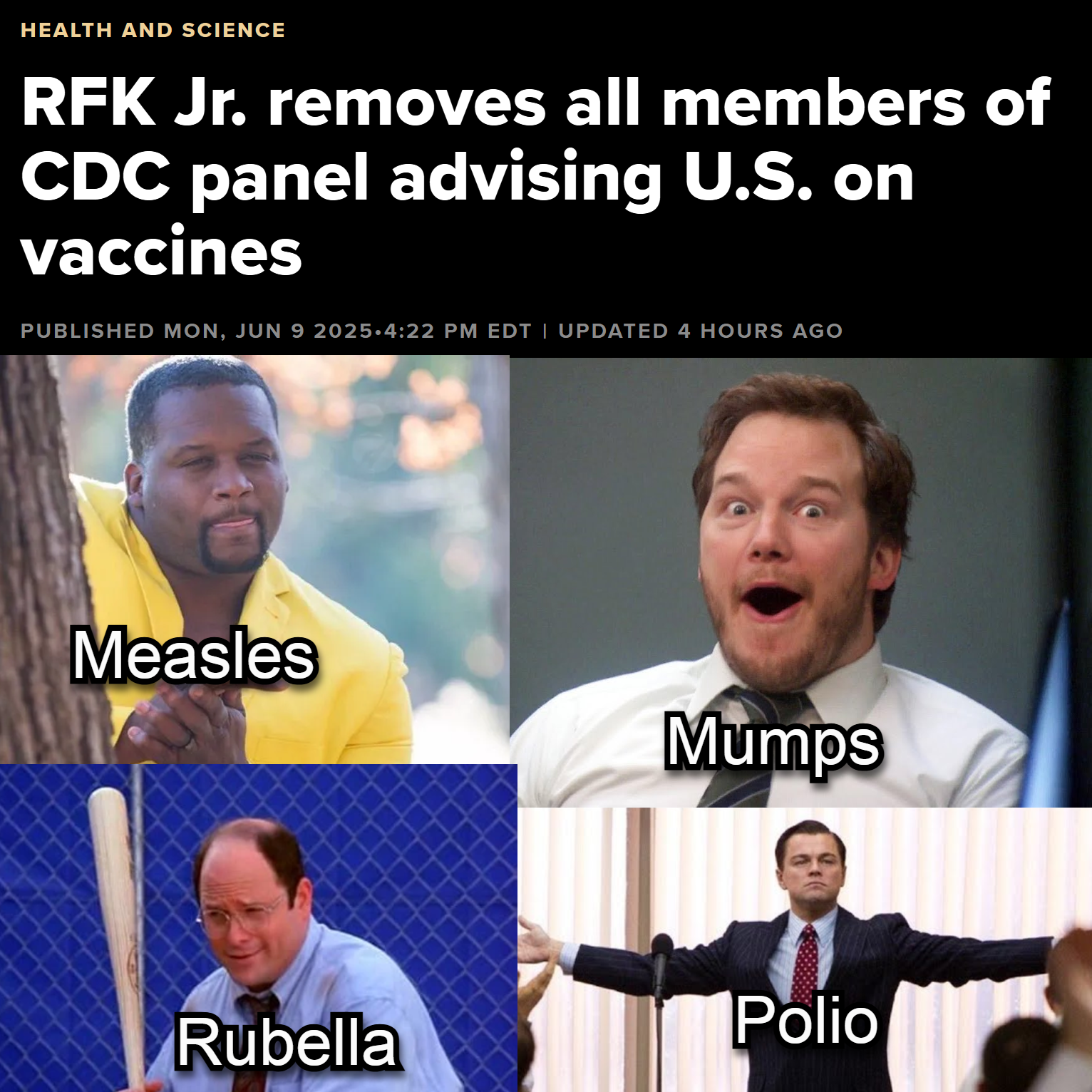 RFK jr removed all members of cdc panel advising us on vaccines, rfk jr meme