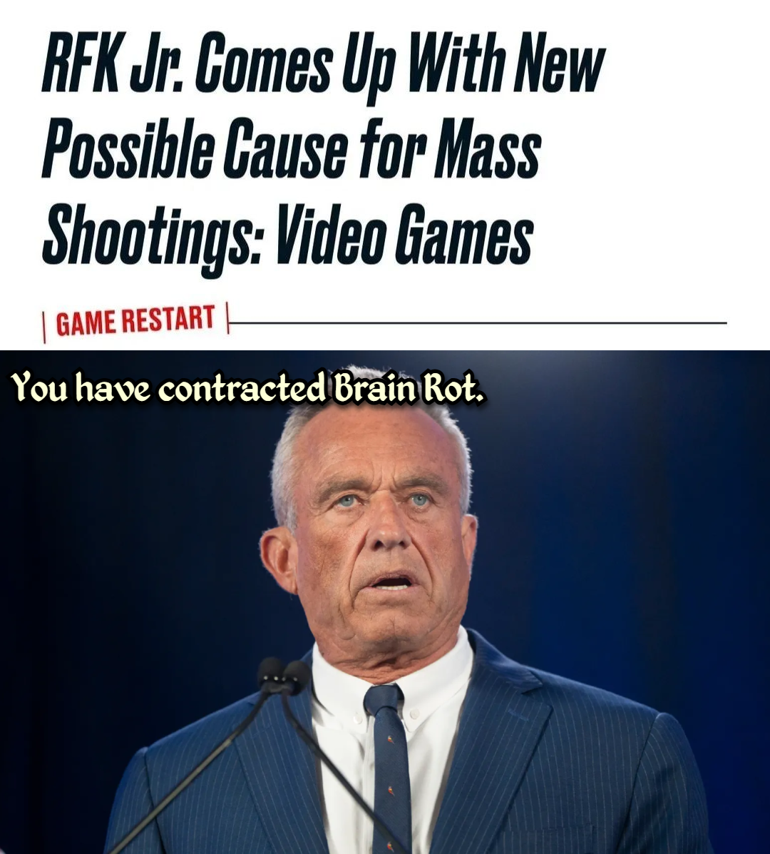 RFK jr comes up with new possible cause for mass shootings, video games, rfk jr meme
